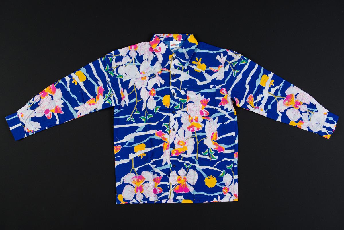 Dark blue floral blouse